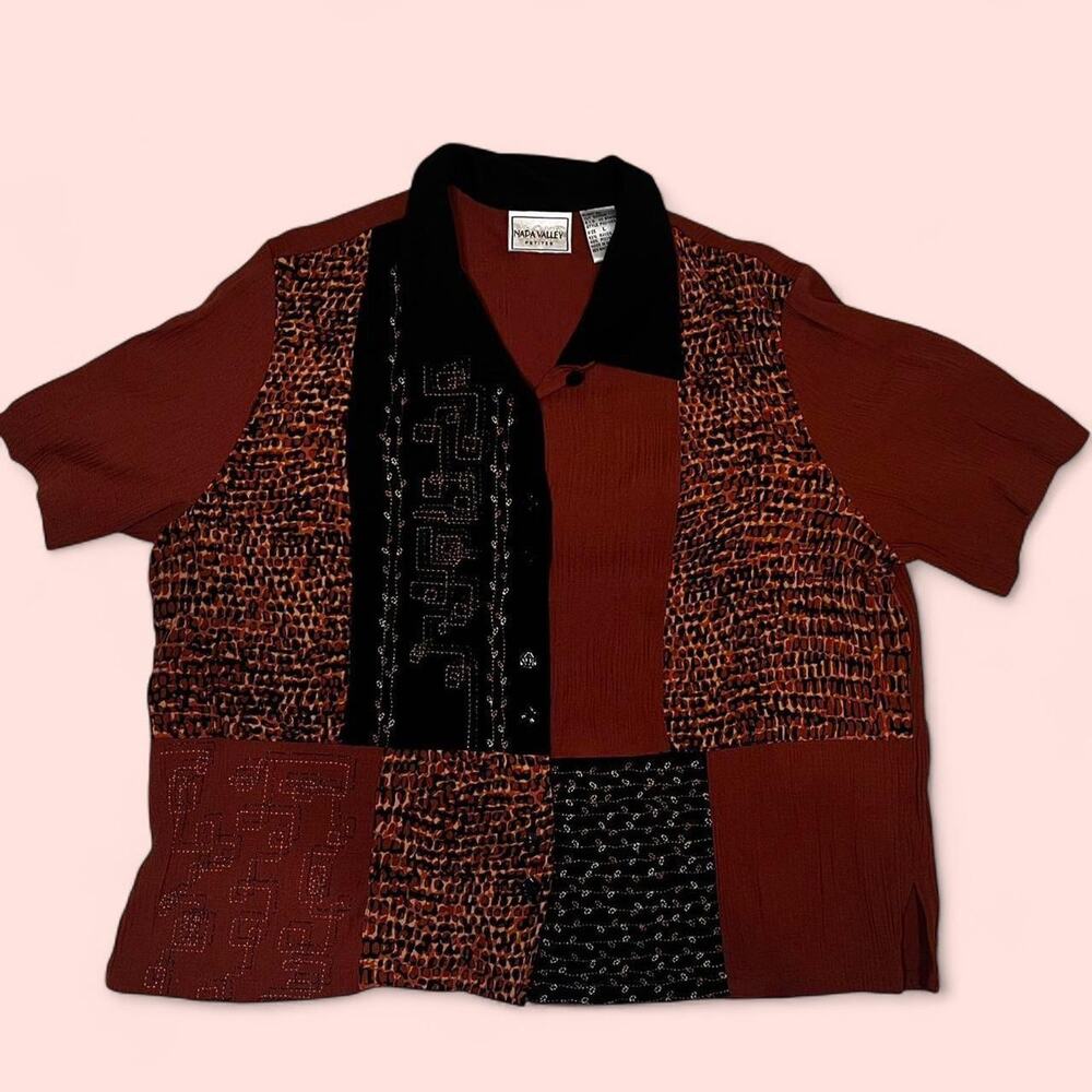 Vintage Orange And Black Patchwork - image 1